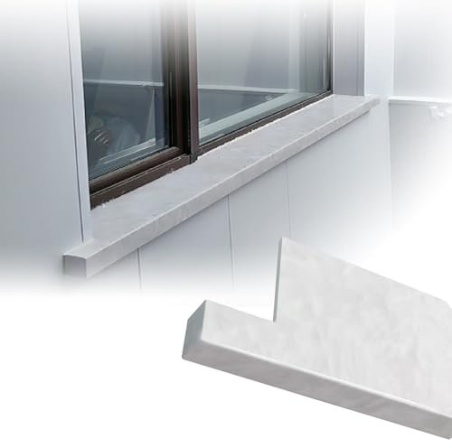 UPVC Erkerfensterbank-Abdeckplatte Fensterbankabdeckung mit Ohren Wasserdichte Fensterersatzplatte Einfach zu Installieren für Renovierung von Fensterbänken Im Innen- und Außenbereich(100x25cm)