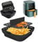 Silicone Air Fryer Liner with Divider – 8 Inch Square Reusable Air Fryer Accessories, Non-Stick Basket Tray for Ninja Speedi 5.7L, Cosori 5.5L, Tefal, Instant Vortex, Philips Air Fryer