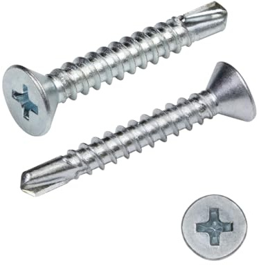 Bohrschrauben verzinkt DIN 7504 Senkkopf 500 Stück, 4,8x45mm Bohrschrauben– Rostschutz, für Metall, Holz & vieles mehr! Mit Voll oder Teilgewinde erhältlich