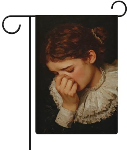 Gartenflagge mit Aufschrift Woman Holding Her Nose, Vintage, saisonale Feiertage, Jute, doppelseitig, 30,5 x 45,7 cm