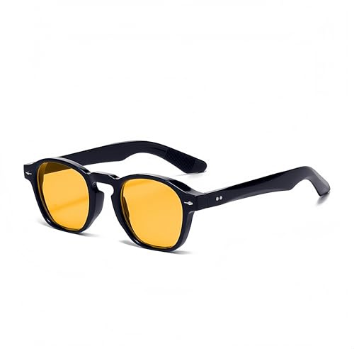 WDZAYXC Runde Sonnenbrille mit dickem Rahmen,Klassische Runde Sonnenbrillefür Damen Herren,UV400 Schutz