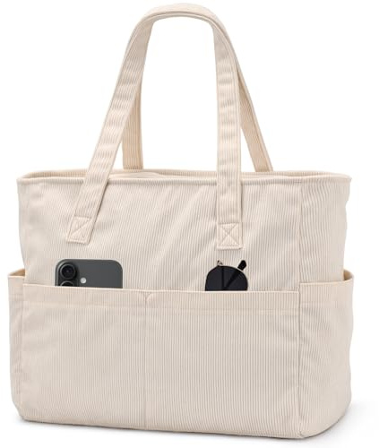 oscaurt Tote Bag for Women Shoulder Handbags Shopping with Zipper Laptop Bags Waterproof Beach Travel Essentials for Work Vacation Gym