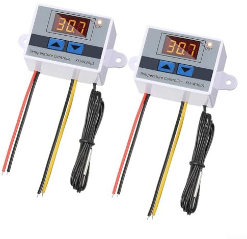 Digital Temperature Control Switch 2 Pack, LED Controller Waterproof Probe, Thermostat Switch Digital Display(12V/120W)