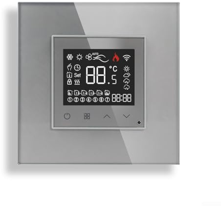 Smart Thermostat For Zigbee Water Heating, Gas Boiler Voice Control Compatible For Alexa, Mobile Remote 5A Controller(Grey)