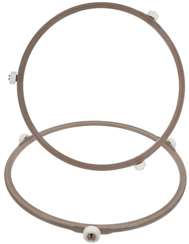 Mikrowellen Drehtellerhalterung aus Kunststoff Weiß | Rotierender Rollenring, 2 Stück-pack Ersatzteil für Heimische Nutzung, Runder Haltering