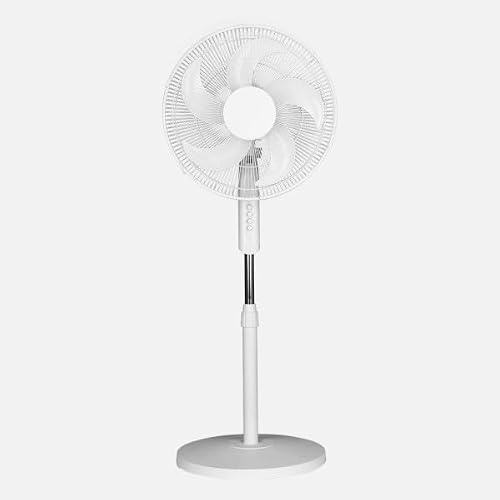ABRILA Spirit White Ventilateur fixe et rotatif | 3 vitesses, 50W, 5 aspales, 43x43cm