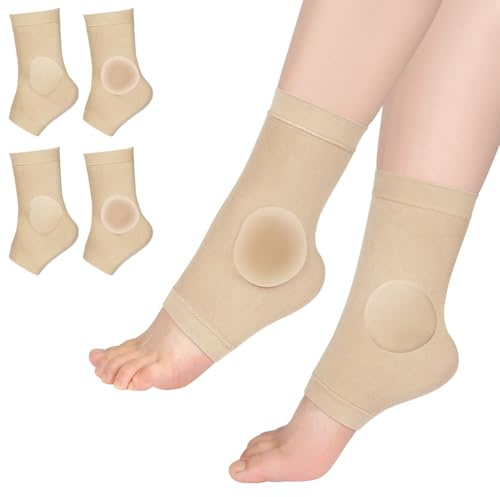 Fefod 2 Paar Knöchelschutz-Socken mit Gel-Pad, Socken Knöchelschutz, Malleolar gepolsterte Ärmel Skate-Socken für Eiskunstlauf, Roller, Ski, Knöchel-Unterstützungspolster