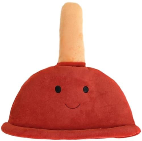 Monetais Funny Hats, Red Toilet Plunger Party Hats, Plush Funny Costumes for Adults Kids Cosplay Performance Dress Up Props Party