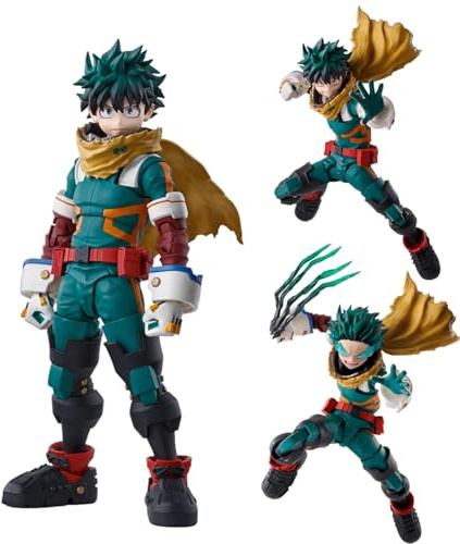 Zhongkaihua Midoriya Izuku Action Figure con placche del viso intercambiabili, figura MHA Izuku 15 cm in PVC, statua mobile articolabile e collezionabile in PVC