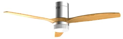 Cecotec Ventilador de Techo EnergySilence Aero 4600 Arctic Steel&Sand | con Luz, Mando a Distancia, Motor DC 38W, Diámetro 132cm, Lámpara LED 18W, 3 Aspas, 6 Velocidades, Temporizador 8h