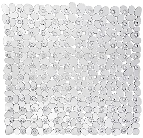 WENKO Duscheinlage Mod. Paradise rutschfeste Antirutschmatte mit Saugnäpfen für sicheren Halt in Dusche & Badewanne geeignet für Kinder rutschstopp Duschwanneneinlage Kunststoff 54 x 54 cm Transparent
