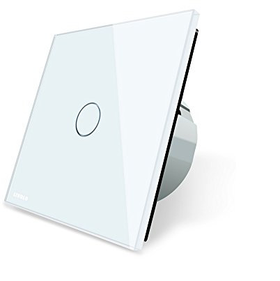 Livolo - Interruttore luce touch, singolo on/off, in vetro, colore: bianco