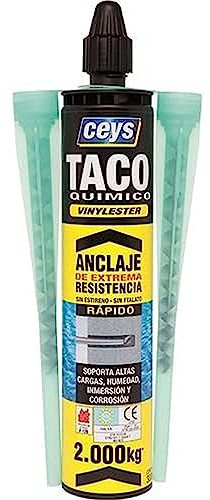 Ceys - Taco quimico resina vinylester - Alta resistencia +2000 Kg - Endurecimiento rápido - 300 ml