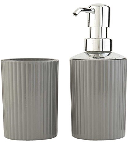 Clayre & Eef 62621 Badezimmer Set (2) Ø 7 * 9 cm/Ø 7 * 16 cm