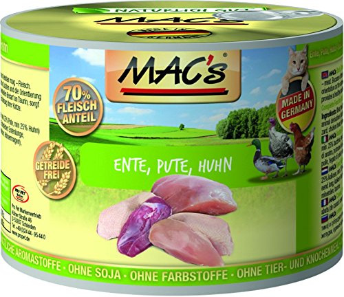 MAC's Cat Ente, Pute & Huhn (getreidefrei) 6 x 200 g