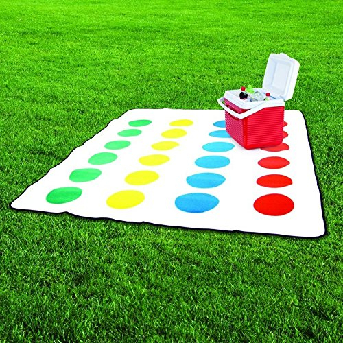 Twister Picknickdecke mit Drehscheibe als Schlüsselanhänger - Picknick Decke mit Drehscheibe als Schlüsselanhänger