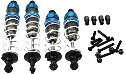 Carson 500405342 - Modellbauzubehör: X10EB Stoßdämpfer, vorne/hinten, 4 Stück, Blau