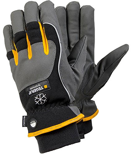 Winter-Arbeitshandschuh Tegera by ejendals 9126 aus Synthetikleder, warm gefüttert, wasserdicht, Sympatex Membran, Kälteschutz-Handschuh, Größe 9, 1 Stück, grau / schwarz / gelb, 9126-9