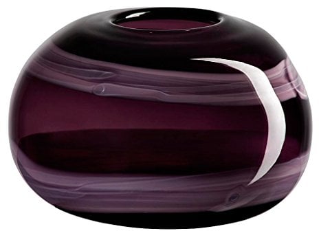 CRISTALICA Blumenvase Kugelvase Glas Vase Lunara Violett 13 cm Tischvase Tischdeko Hochzeitdeko Raumdekoration