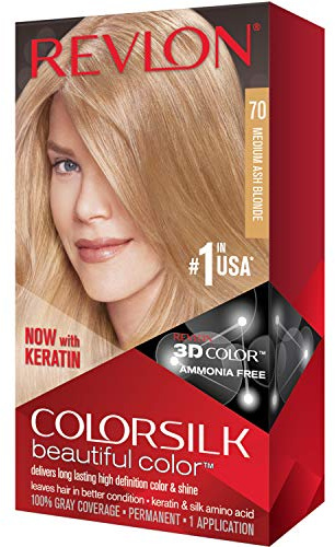 Revlon ColorSilk Hair Color 70 Medium Ash Blonde 1 Each (Pack of 2)