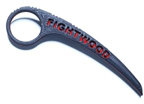 FIGHTWOOD® Kubotan Kralle Palmstick 12,5 cm – ultraleichtes EDC Tool mit Clip & Ring (15 g), robuster Kunststoff, graviert, Schwarz/Rot (Schwarz Rot)