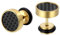JewelryWe Schmuck Herren Damen Ohrringe, Kohlefaser Inlay Ohrstecker, 9mm, Edelstahl, Gold Schwarz