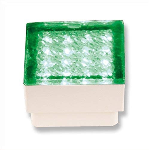 Lampenlux High Power LED Bodeneinbaustrahler Salu Pflasterstein 230V Außenleuchte Begehbar Eckig Amber Gelb Grün 1,5W für Garageneinfahrten