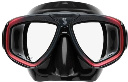 Scubapro Zoom-Maske, Schwarz/Rot, Atemregler für Kaltwasser, Unisex, Erwachsene, Schwarz/Rot, Standardgröße