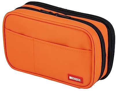 LIHIT LAB Federmappe mit Doppelreißverschluss Double: 7.9 x 2.8 x 4.7 Orange