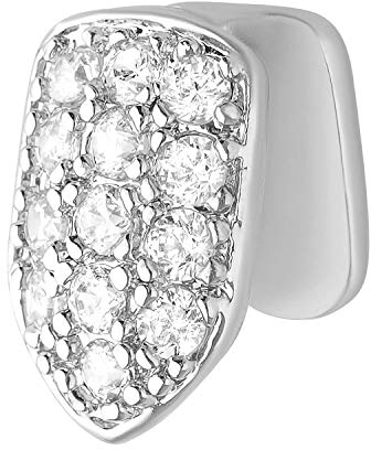 Single 10x7mm Bling Mold Zirkonia Grill - Zahnaufsatz silber