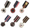 P Prettyia 6pcs Broche Badge Punk Médaille Militaire Punk Vêtements Costume Décor Embellissement de Vêtements