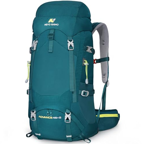 N NEVO RHINO Innenrahmen Wanderrucksack 50/60/65/70/80L, Bergsteigen, Camping, Tagesrucksack, wasserdichter Regenschutz