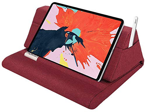 MoKo Tablet Kissen Ständer, Kissen Halter für Tablet bis zu 11 Lesekissen für iPad 10.2 2019/Air 3. Gen, iPad Mini 5. Gen, Mini 4 3 2, iPad Pro 11 2020/2018, iPad 10.5/9.7, Samsung Tab, Wein Rot