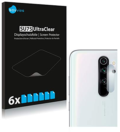 savvies Protector Pantalla para Xiaomi Redmi Note 8 Pro (SÓLO Cámara) (6 Unidades) Película Ultra Transparente