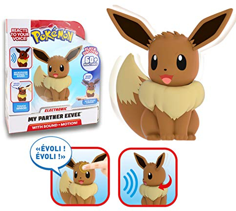 Pokemon – Mon Partenaire Evoli – interaktive Figur, 12 cm