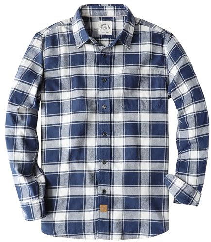 Dubinik® Camicie Flanella Uomo Camicia Flanella Uomo Quadri Camicia a Maniche Lunghe in Pile dalla Regular Fit