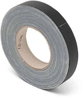 Gewebeband Gaffa, mattiertes Klebeband aus PE-beschichtetem Gewebe, stark haftendes Gaffa-Tape mit Naturkautschuk, Breite 25 mm x Länge 50 m, 0,31 mm stark, matt schwarz