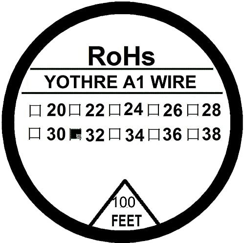Yothre Filo di resistenza A1 tipo 30/100 piedi (10 m/30 m) bobina 20-36 G AWG) (32 G, 30 m)