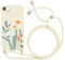 Yoedge Handykette Handyhülle für iPhone 8/7 /SE 2020 /SE 2022 Hülle mit Band Kette 4,7,Smartphone Necklace Schutzhülle mit Kordel zum Umhängen TPU Stoßfest Silikon Case mit Aesthetic Muster,Floret