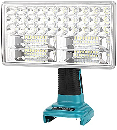 Hipoke Kabelloses LED-Arbeitslicht,tragbares Außen-Weit- und Langstrecken-Baustellenlicht mit USB-Anschluss, 30W 3300lm Taschenlampe,kompatibel mit MaKita 14,4V-20V Lithium-Batterie BL1860 BL1850