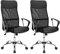 Casaria® 2X Bürostuhl Ergonomisch Hohe Rückenlehne Härtegradeinstellung 46-60cm Sitzhöhe Wippfunktion Lenden- und Kopfstütze Büro Schreibtisch Dreh Stuhl