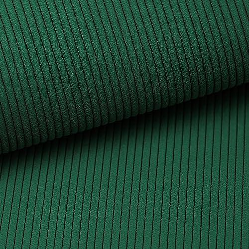 novely® ONTRE - Samtiger Polsterstoff in Feincord-Optik - Robuster Möbelstoff - Pflegeleichte Meterware 1 lfm Farbe: 35 Tannengrün