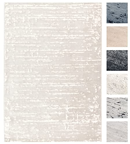Kurzflor Teppich Wohnzimmer Weiß 155 X 230 cm, Moderner Kurzflor Teppich, Super Soft