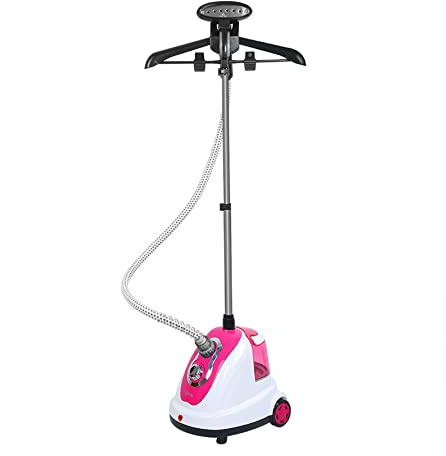 Professioneller Dampfglätter, vertikal, leistungsstark 1700 W, bereit in 30 s, 80 Minuten Dauerbetrieb, 1,7 l, inklusive Zubehör, 30 g/min (Rosa-1700 W)