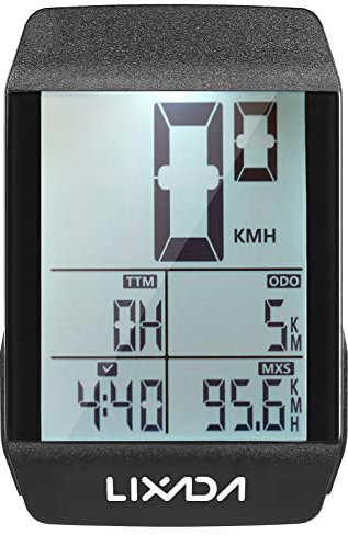 Lixada Kabelloser Fahrradcomputer Wasserdichter Fahrradtacho Kilometerzähler mit 6 Sprachen LED-Hintergrundbeleuchtung