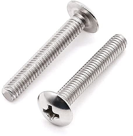 M4-0,7 x 50 mm (40 pièces) Vis à métaux à tête bombée en acier inoxydable 304 18/26, filetage complet, vis TV, boulons de connexion, tête champignon, profil bas