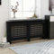 FIRBNUS 172x19x81.5 cm HeizköRperverkleidung HeizköRper Heizungsverkleidung HeizköRperabdeckung LamellentüR Heizungsrohr Verkleidung Schwarz