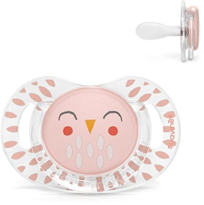 Suavinex, Ciuccio Premium per Neonati +18 Mesi. Ciuccio con tettina simmetrica SX Pro in silicone. ettina piatta e simmetrica. Bonhomia, Rosa