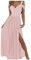 QWUVEDS Abito da sera da donna lungo senza spalle elegante, alla moda, elegante, per feste, feste, con spacco, rosa intenso, M