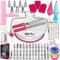 MAOYUTOU Torten Zubehör Set 200 Stücke Tortenplatte Drehbar Backzubehör Set mit Tortendrehscheibe und Spritztüllen Spritzbeutel Abgewinkelter Spatel Muffinförmchen